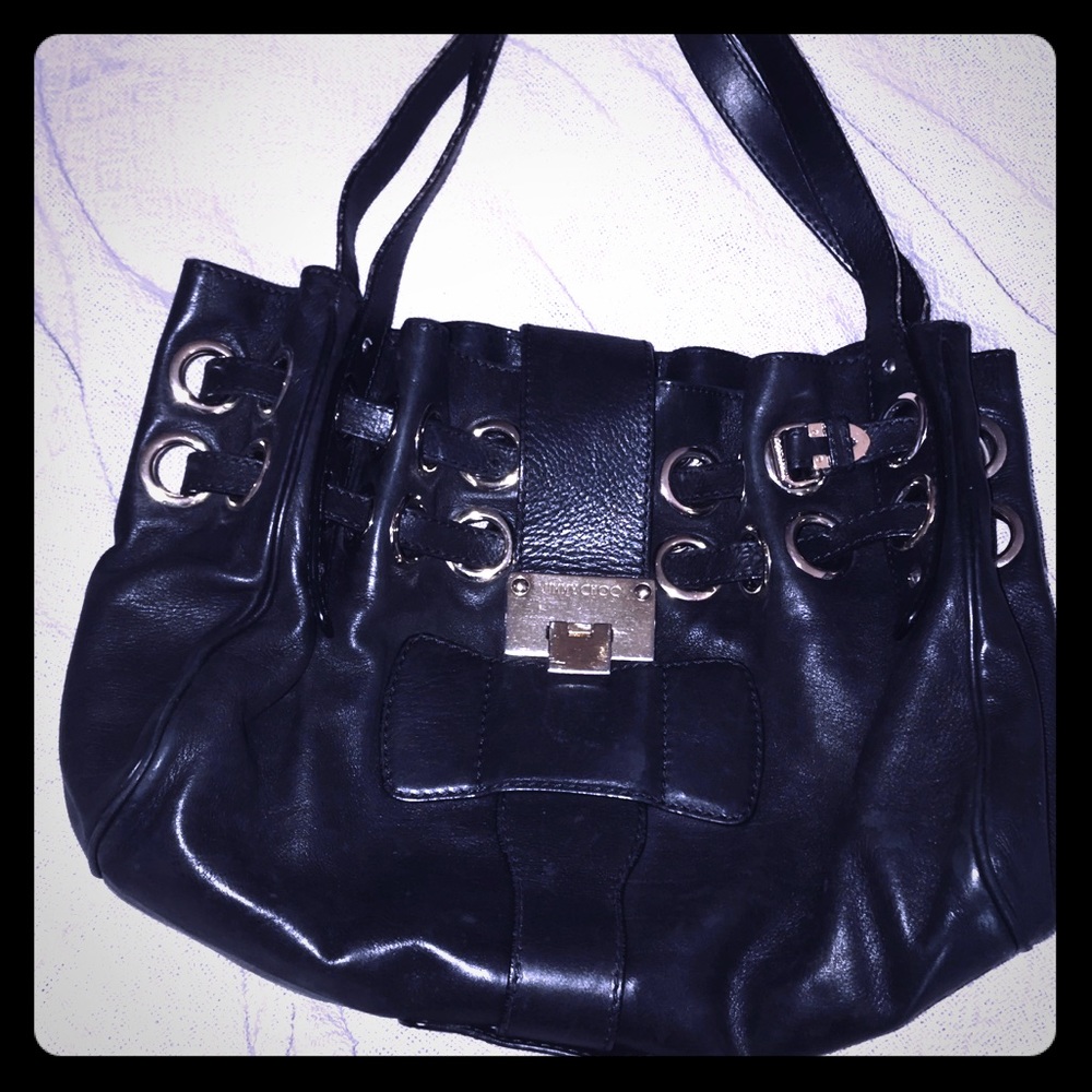 Gorgeous Vintage JIMMY CHOO Black Hobo Handbag